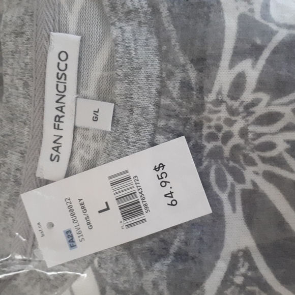 San francisco Grey Lounge top /Sweatshirt/New - Picture 6 of 6